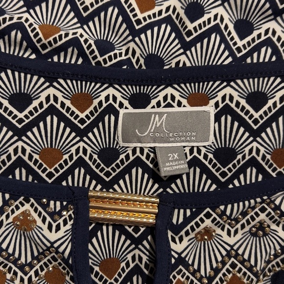 JM Collection Women’s 3/4 Sleeve Top 25 52125 - Picture 3 of 4